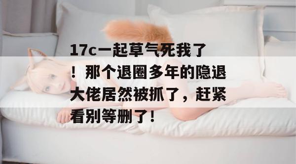 17c一起草气死我了！那个退圈多年的隐退大佬居然被抓了，赶紧看别等删了！